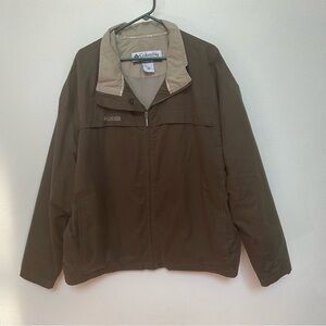 Columbia Brown Full Zip Windbreaker Jacket Size 3XL Outdoor Hiking Camping